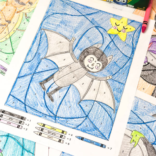 Halloween Color By Number Worksheets
