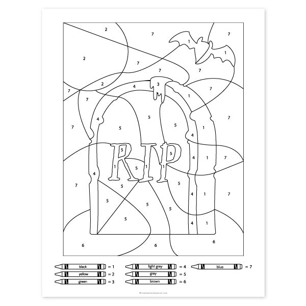Halloween Color By Number Worksheets