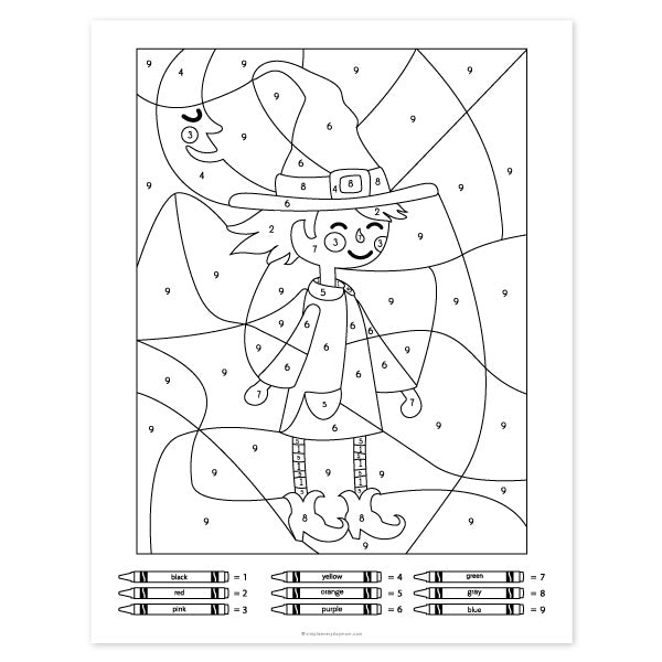 Halloween Color By Number Worksheets
