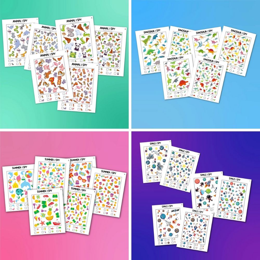 collage of kids i spy printables images