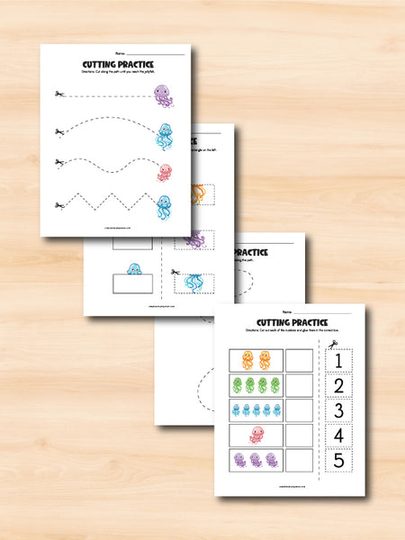 4 jellyfish cutting activity pages