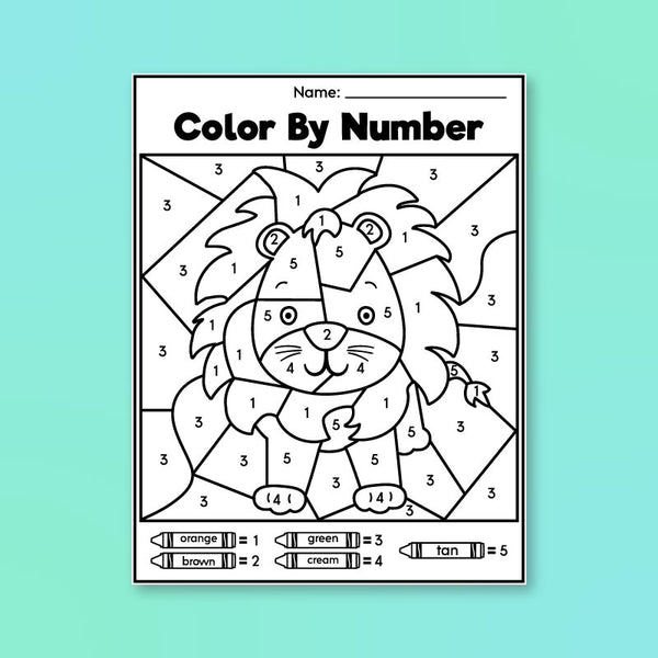 Pre K Color By Number Printables