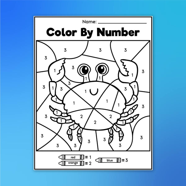 Ocean Color By Number Worksheets