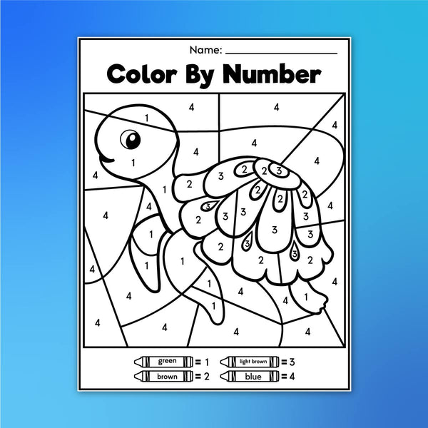 Ocean Color By Number Worksheets