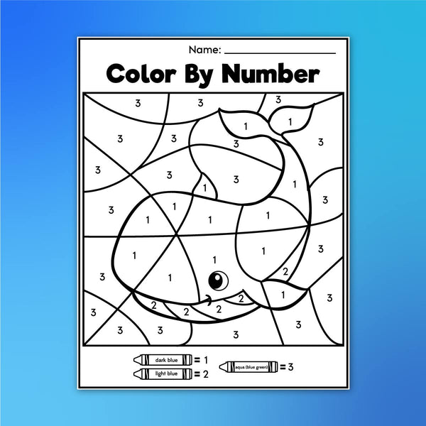 Ocean Color By Number Worksheets
