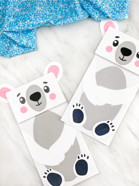 paper bag polar bear craft