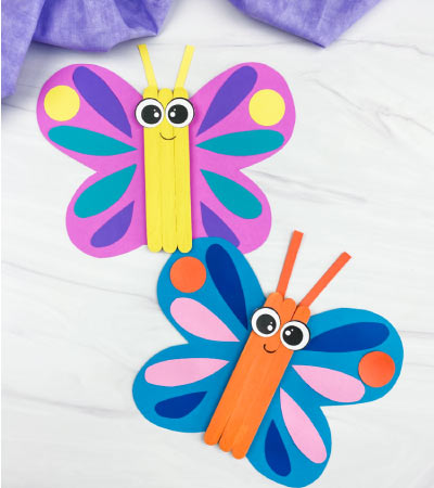 2 butterfly popsicle stick crafts