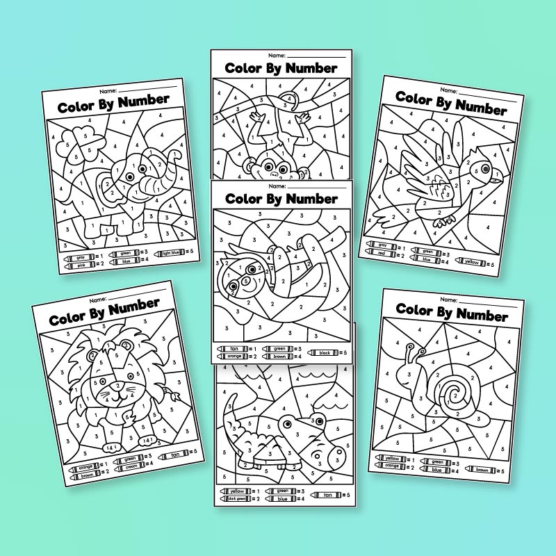 Pre K Color By Number Printables