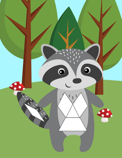 raccoon patter block mat