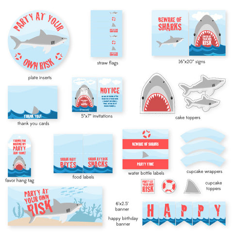 Shark Party Printables