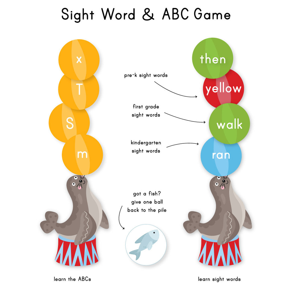 Seal Sight Word Game & ABC Game