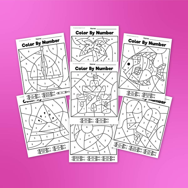 Summer Color By Number Printables