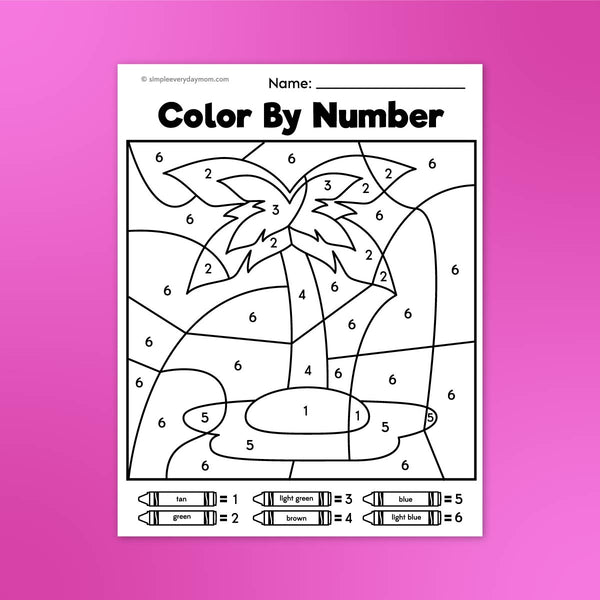 Summer Color By Number Printables