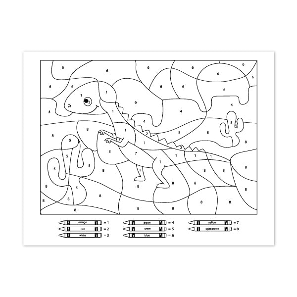 Dinosaur Color By Number Printables