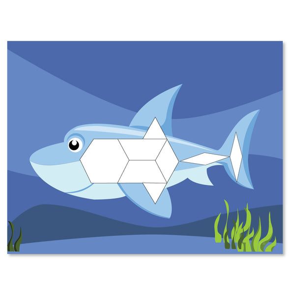 shark in the ocean pattern block mat