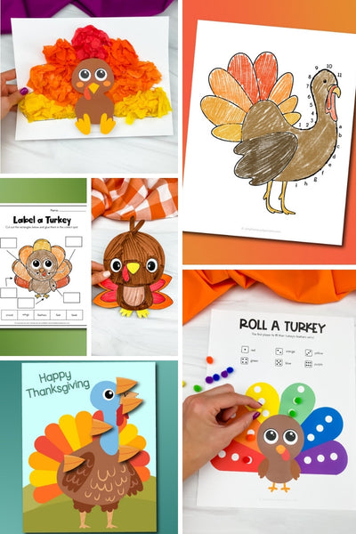 turkey activities for kids image collage