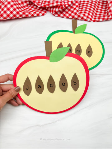 Apple name craft on a white background