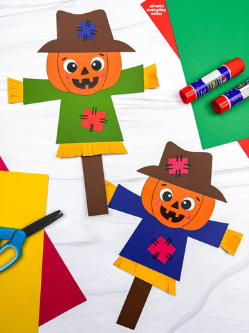 Pumpkin Head Scarecrow Craft Template