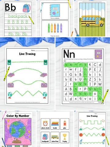 Educational worksheets for children including handwriting practice, puzzles, line tracing, color by numbers & more!