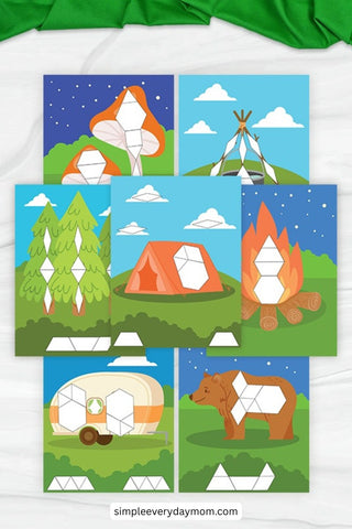 Camping Pattern Block Mat Printables
