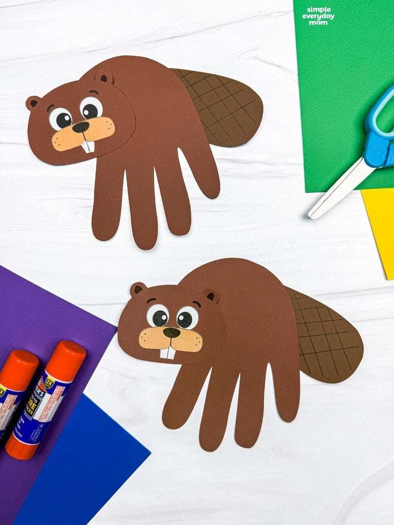 Beaver Handprint Craft Template for Kids