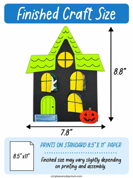 Peekaboo Haunted House Craft Template