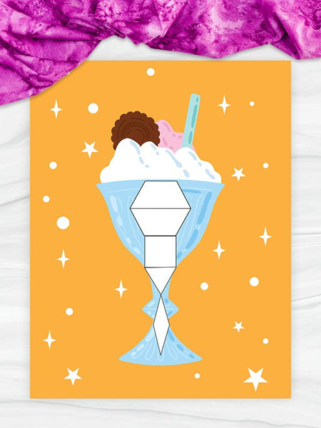 ice cream sundae pattern block mat printable