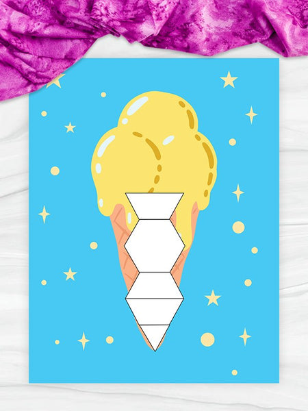 ice cream cone pattern block mat printable