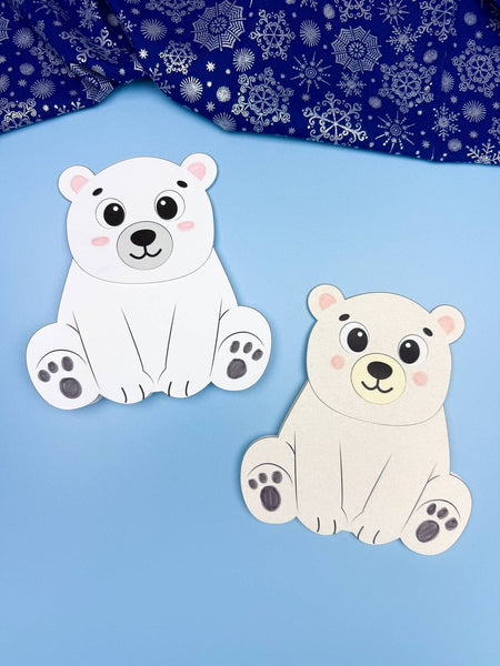 Polar Bear Card Craft Template | Winter Animal Paper Craft For Kids ...