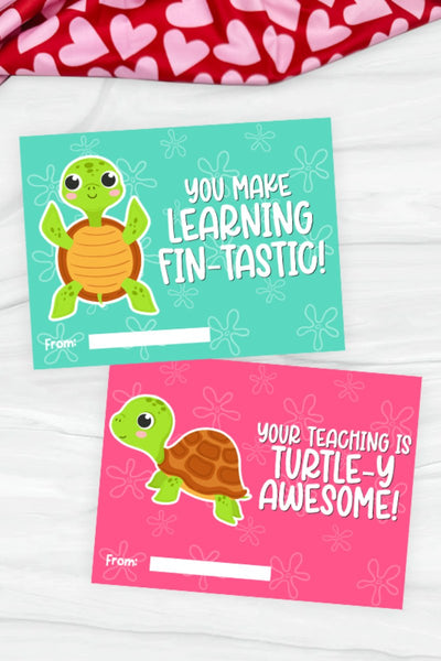 2 printable teacher Valentine's day cards