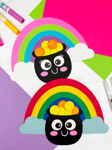 Rainbow with Pot of Gold Craft Template