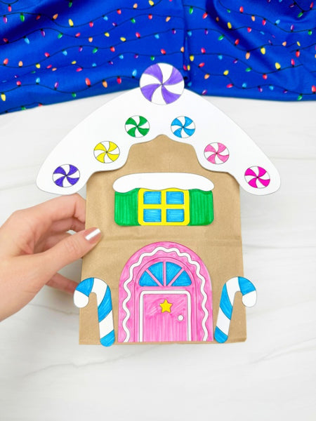 Gingerbread House Paper Bag Craft For Kids