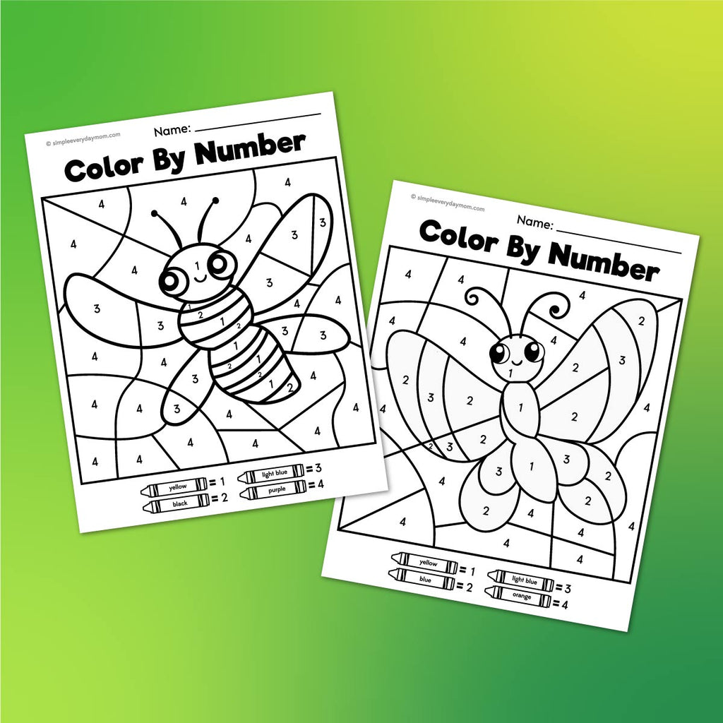 Bug Color By Number Printables โ Simple Everyday Mom