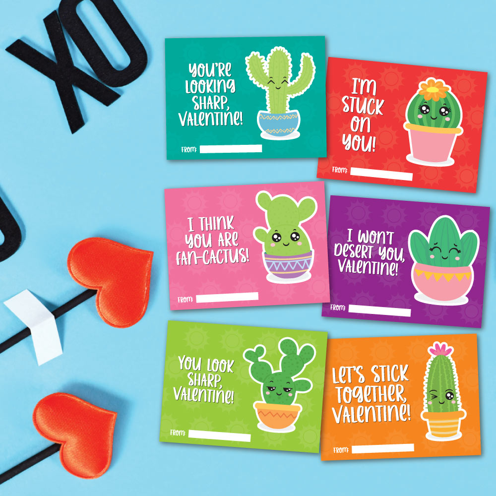 succulent valentines card Cactus Valentine Cards – Simple Everyday Mom