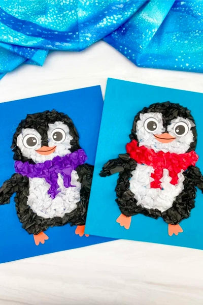 tissue paper penguin craft