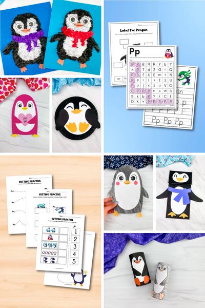 penguin activities image collage