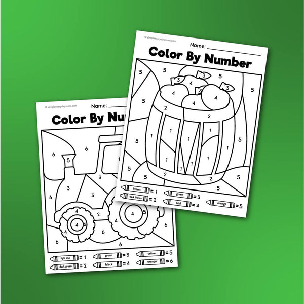 Farm Color By Number Printables
