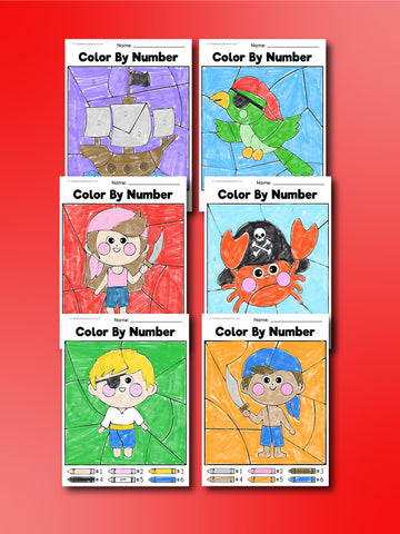 pirate color by number printables