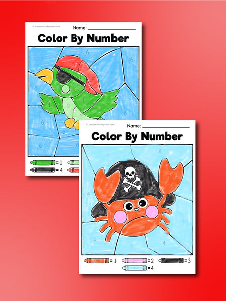 pirate color by number printables