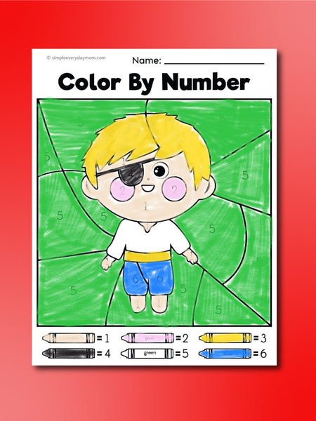pirate color by number printable