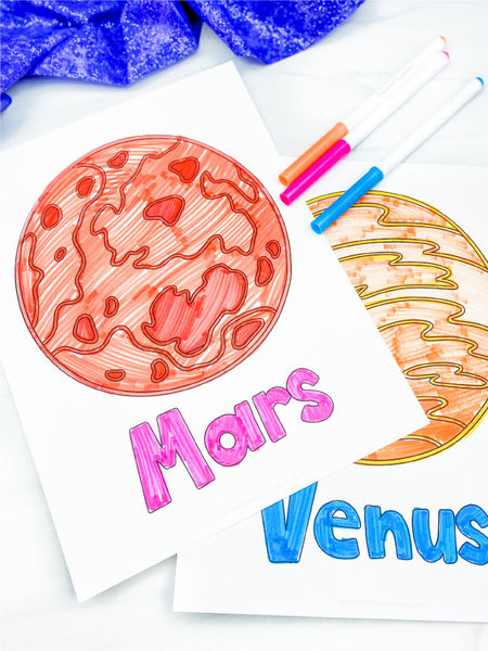 mars and venus coloring pages with 3 markers