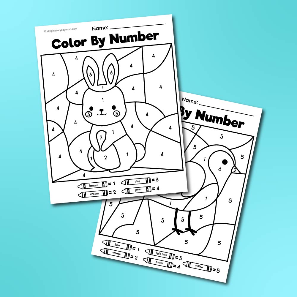 Spring Color By Number Worksheets Simple Everyday Mom