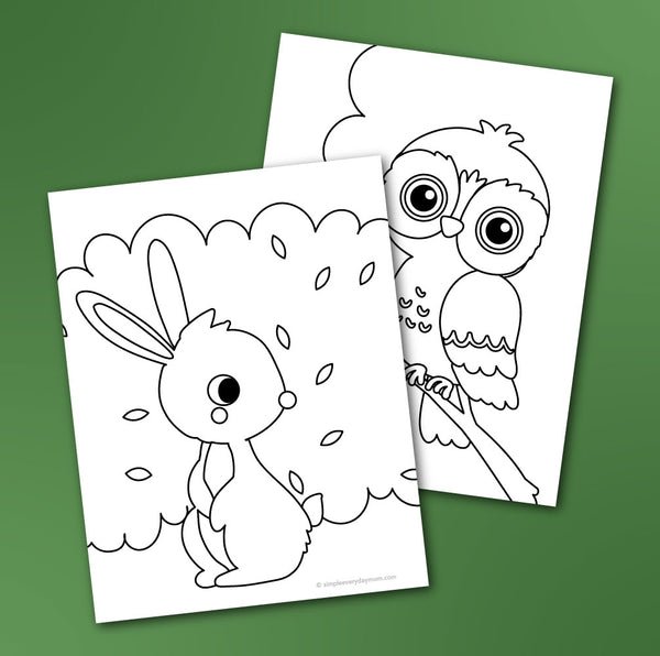 woodland animal coloring pages