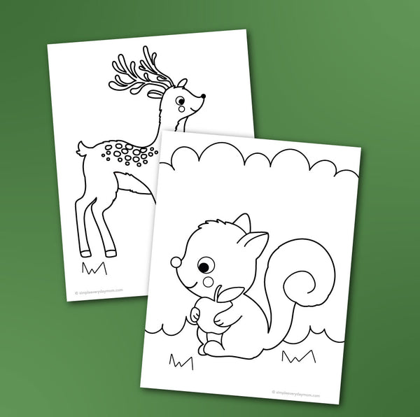 Woodland Animal Coloring Pages For Kids
