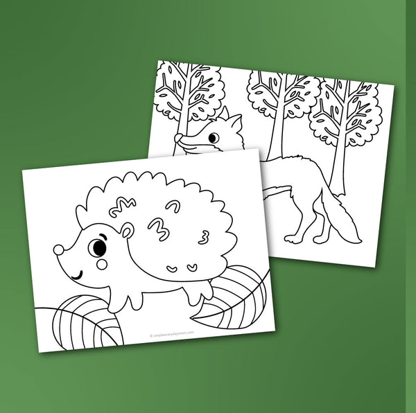 woodland animal coloring pages