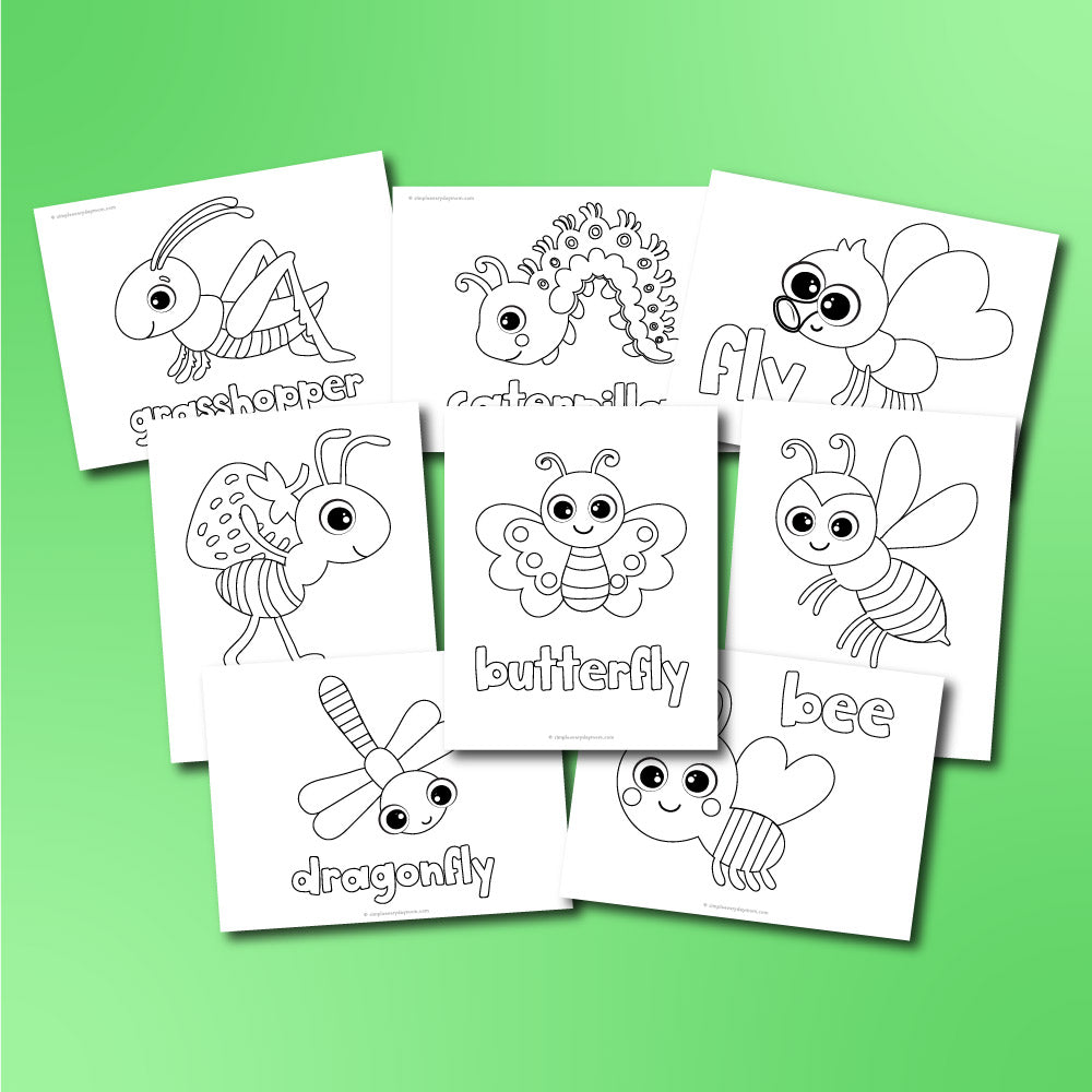 Insect Coloring Book for Kids Ages 4-8 / Learn Fun Facts 