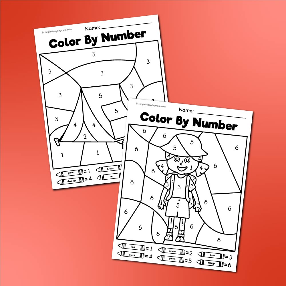 Camping Color By Number Printables – Simple Everyday Mom