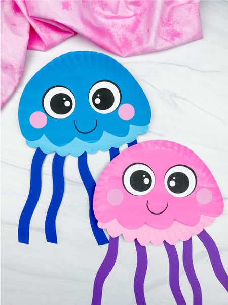 2 paper plate jellyfish crafts