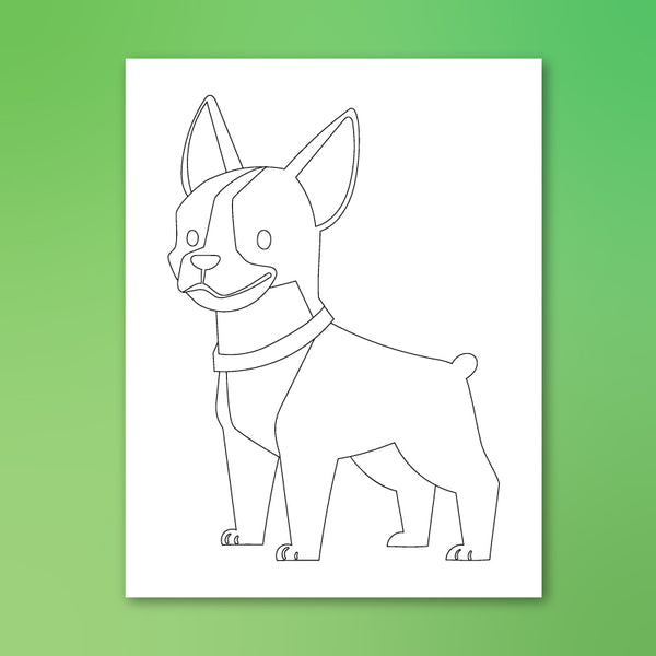 boston terrrier puppy coloring page