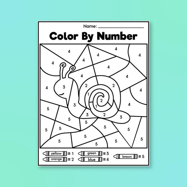 Pre K Color By Number Printables